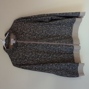 North Style Zippered Pattern Jacket 1X Tan Black Pockets
